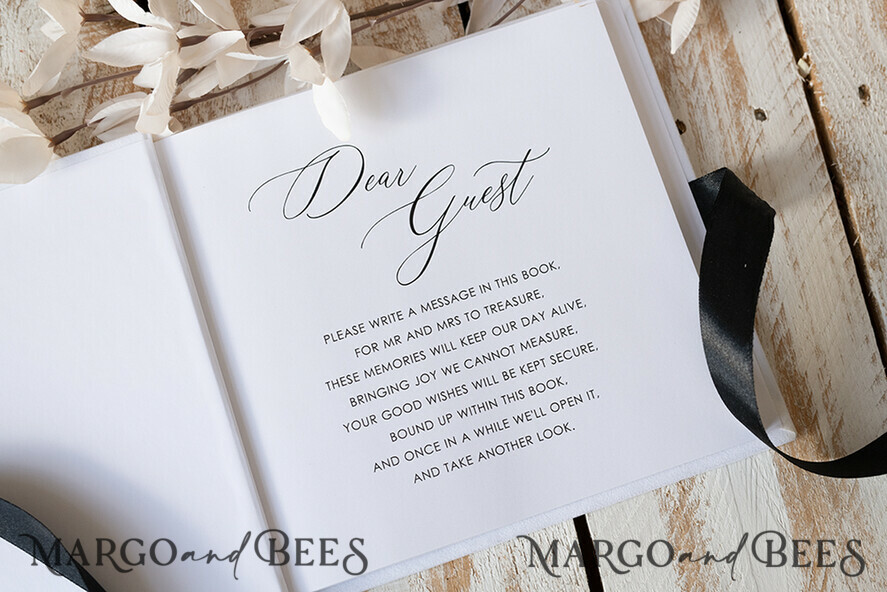 HOCHZEITS-GÄSTEBÜCHER Instax Sofortbildbuch Schwarz & Weiß Samt Acryl Hochzeitsgäste Buch personalisiert & Signaturset, Samt elegantes Sofortfoto Buch Boho Elegantes Instax Gästebuch
