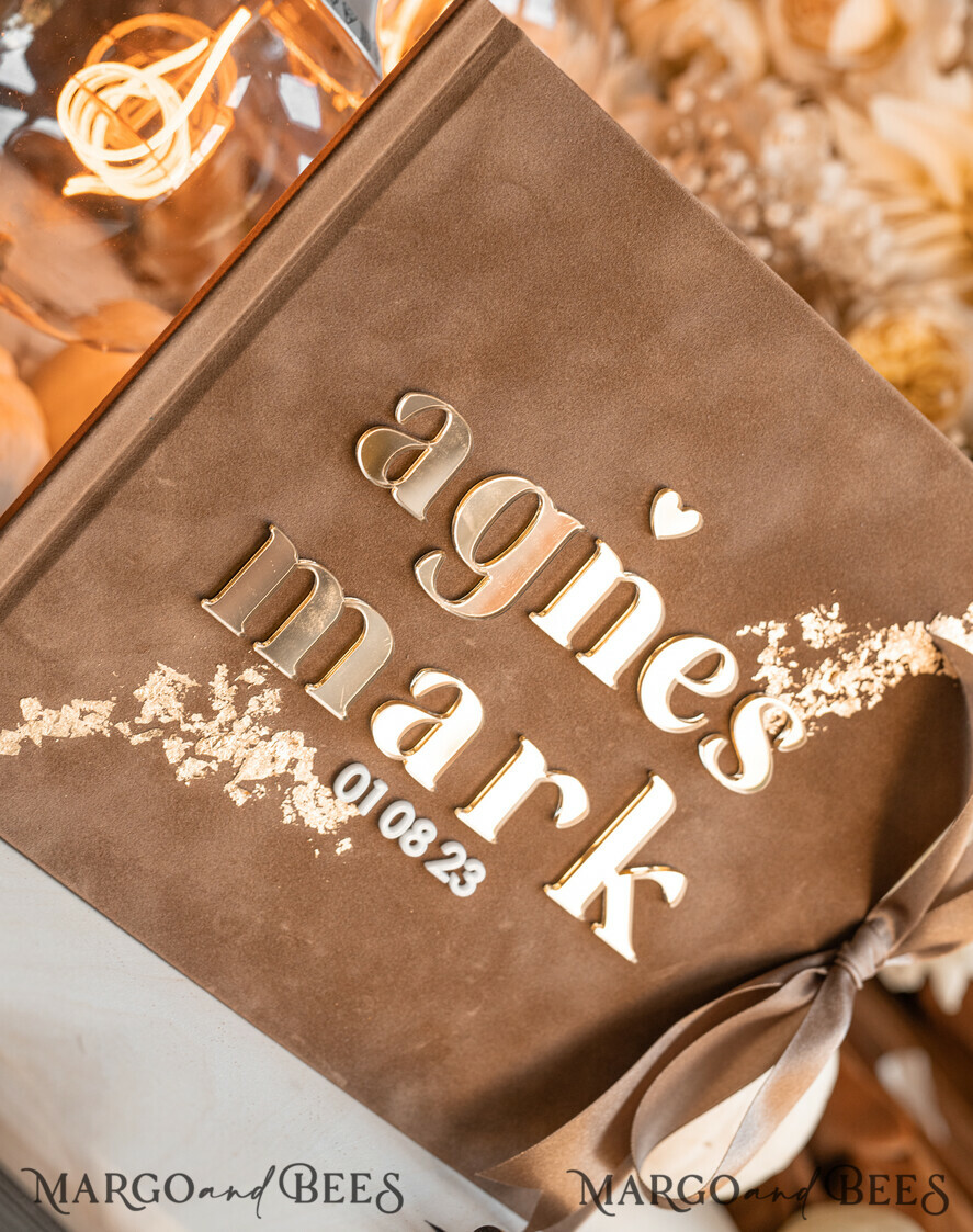 HOCHZEITS-GÄSTEBÜCHER Instax Sofortbildbuch Fall beige Gold Acryl Hochzeitsgäste Buch personalisiert, Tan Taupe Samt Sofortbildbuch Boho Elegant Instax Hochzeitsfoto Gästebuch, Erdtöne Acryl Instax Gästebuch Schild, Neutrales Samt Fotobuch.