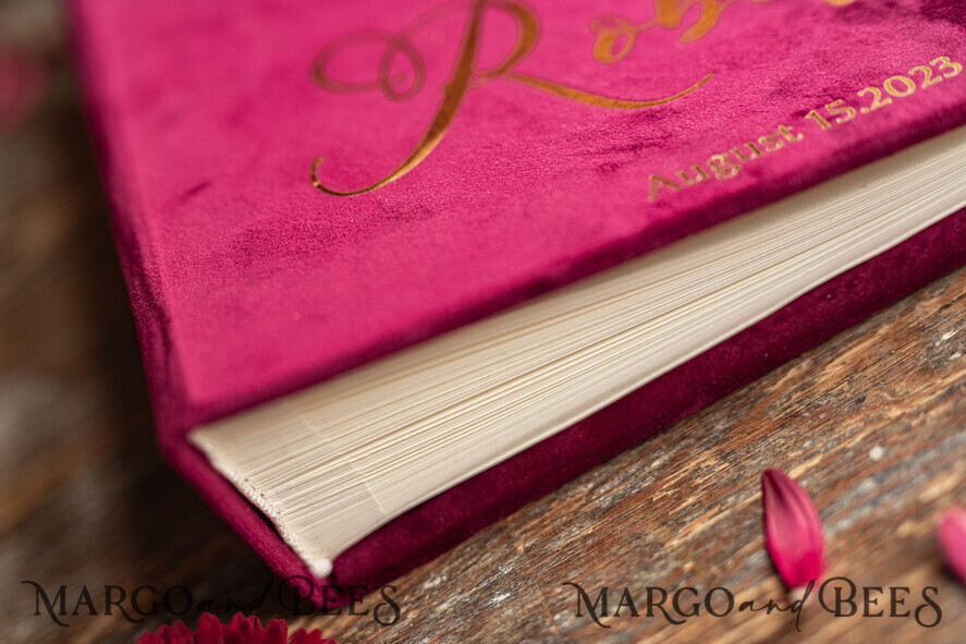 WEDDING GUEST BOOKS Instax Instant Photo Book Luxury Marron Wedding Guest Book, Burgundy gold Velvet Instant Photo Book , Elegant Marsala Instax Wedding Photo Guestbook 