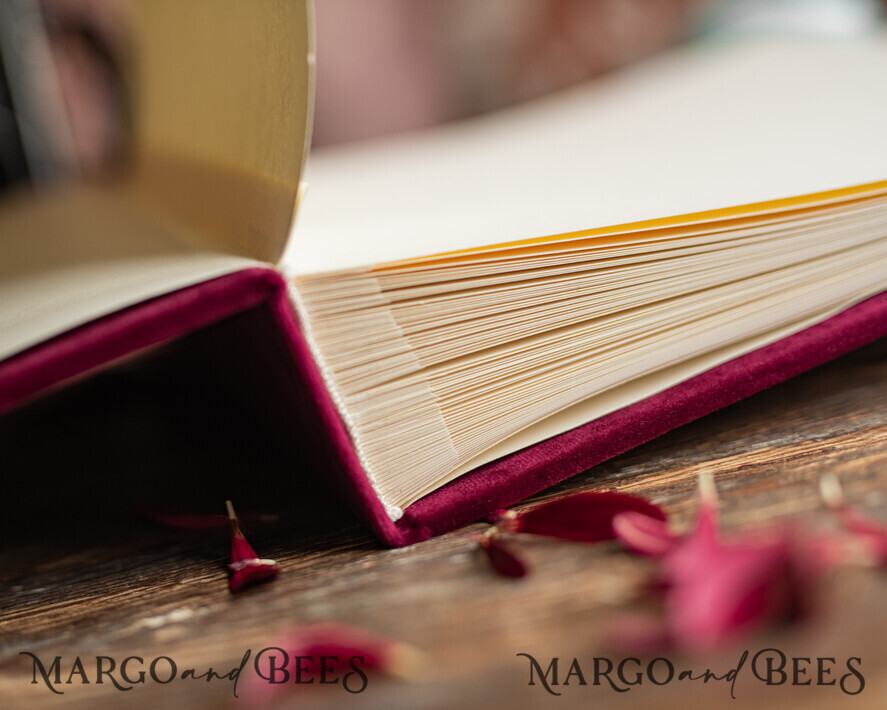 WEDDING GUEST BOOKS Instax Instant Photo Book Luxury Marron Wedding Guest Book, Burgundy gold Velvet Instant Photo Book , Elegant Marsala Instax Wedding Photo Guestbook 