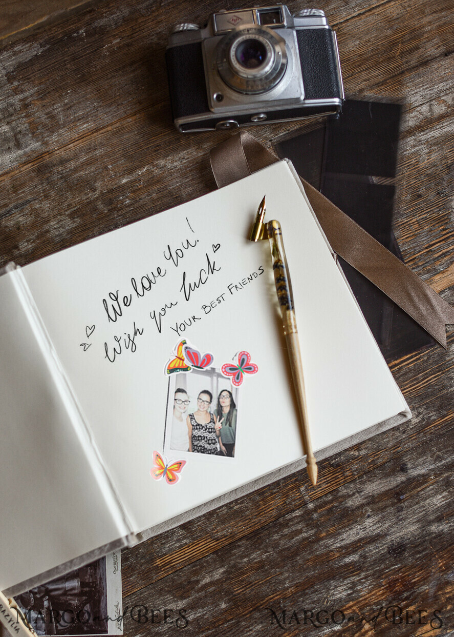 WEDDING GUEST BOOKS Instax Instant Photo Book Wedding guestbook for polaroids, velvet personalized wedding Photo Booth Book
