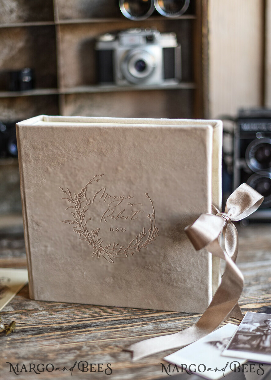 WEDDING GUEST BOOKS Instax Instant Photo Book Wedding guestbook for polaroids, velvet personalized wedding Photo Booth Book