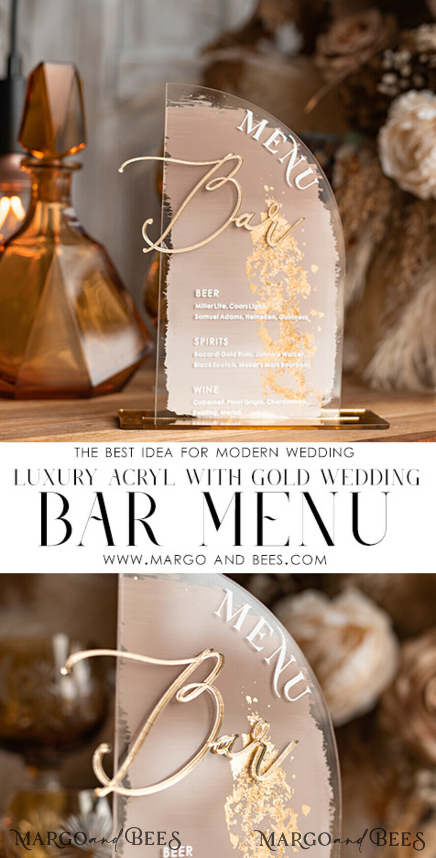 TABLE DECOR SIGNS Acrylic table decor Numbers Acrylic Half Arch Ombre Beige Bar Menu, Clear Acrylic and gold Bar Menu, Nude Taupe Gold Plexi Drink Bar Menu, Tan Luxury Drink Bar Table Decor, Earthy Wedding 
