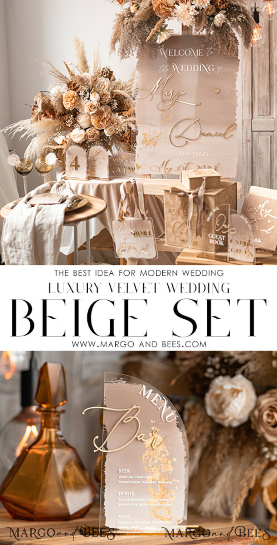 TABLE DECOR SIGNS Acrylic table decor Numbers Acrylic Half Arch Ombre Beige Bar Menu, Clear Acrylic and gold Bar Menu, Nude Taupe Gold Plexi Drink Bar Menu, Tan Luxury Drink Bar Table Decor, Earthy Wedding 