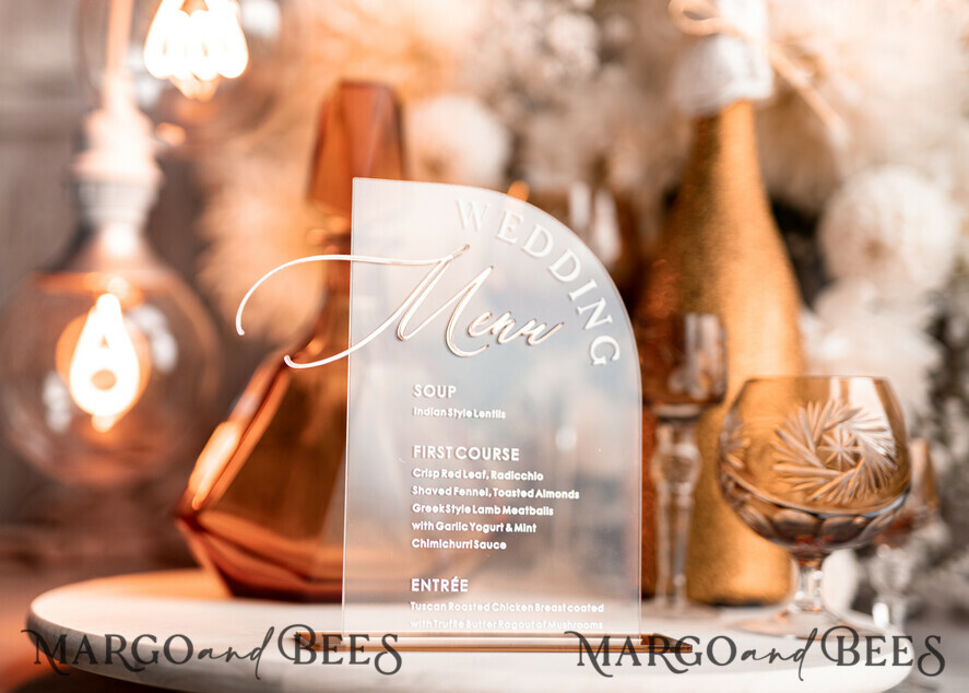 TABLE DECOR SIGNS Acrylic table decor Numbers Acrylic Arch Table menu, Clear Acrylic and gold Sign, Gold Plexi Table Numbers, Luxury Wedding Table Decor, Wedding Signage, 3D Gold wedding menu, Editable text