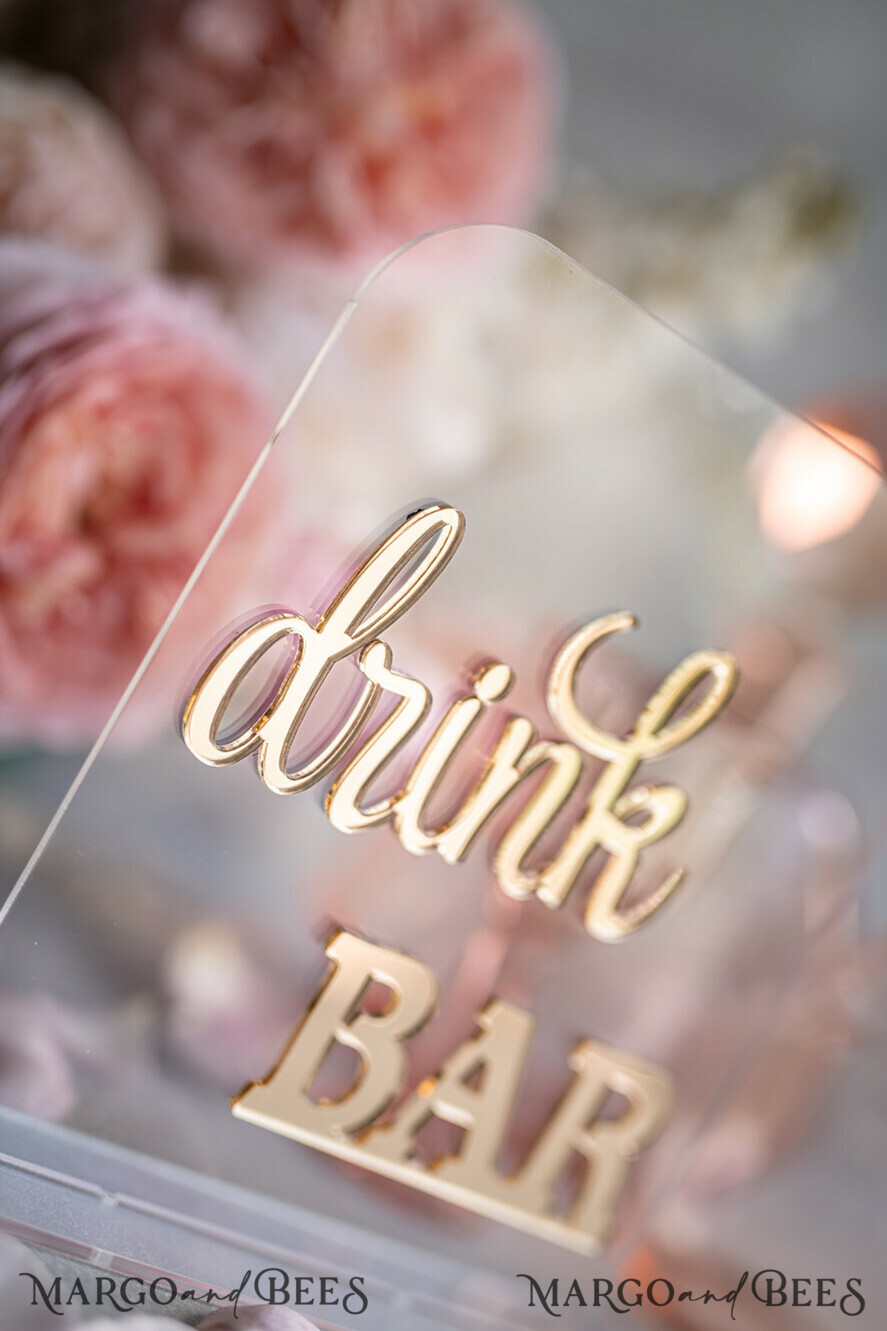 TABLE DECOR SIGNS Acrylic table decor Numbers Acrylic Table  Drink Bark Numbers, Clear Acrylic and gold Sign Bar Number, Gold Plexi Table Numbers, Luxury Wedding Table Decor, Wedding Signage Golden mirror table numbers 