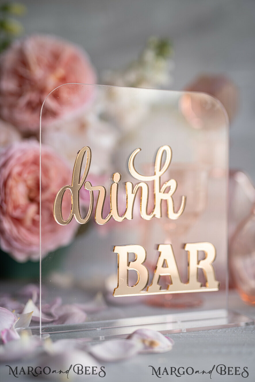 TABLE DECOR SIGNS Acrylic table decor Numbers Acrylic Table  Drink Bark Numbers, Clear Acrylic and gold Sign Bar Number, Gold Plexi Table Numbers, Luxury Wedding Table Decor, Wedding Signage Golden mirror table numbers 