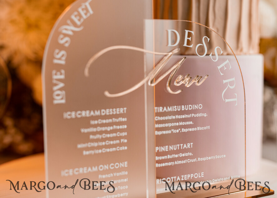 TABLE DECOR SIGNS Acrylic table decor Numbers Acrylic Arch Table Number and menu Combo, Clear and Frozen Acryl gold Signs, Gold Plexi Table Numbers nad Menu Combo Luxury Wedding Table Decor, Wedding Signage