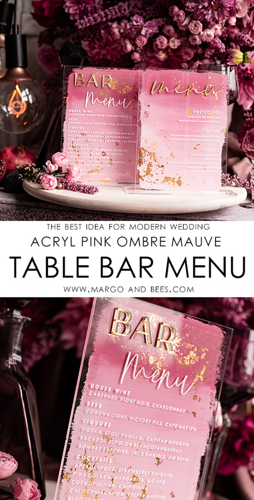 TABLE DECOR SIGNS Acrylic table decor Numbers Acrylic Bar Menu, Mauve Ombre Clear Acryl and gold Sign, Gold Plexi card box sign, Luxury Wedding Table Decor, Wedding Signage Golden mirror sign, editable text
