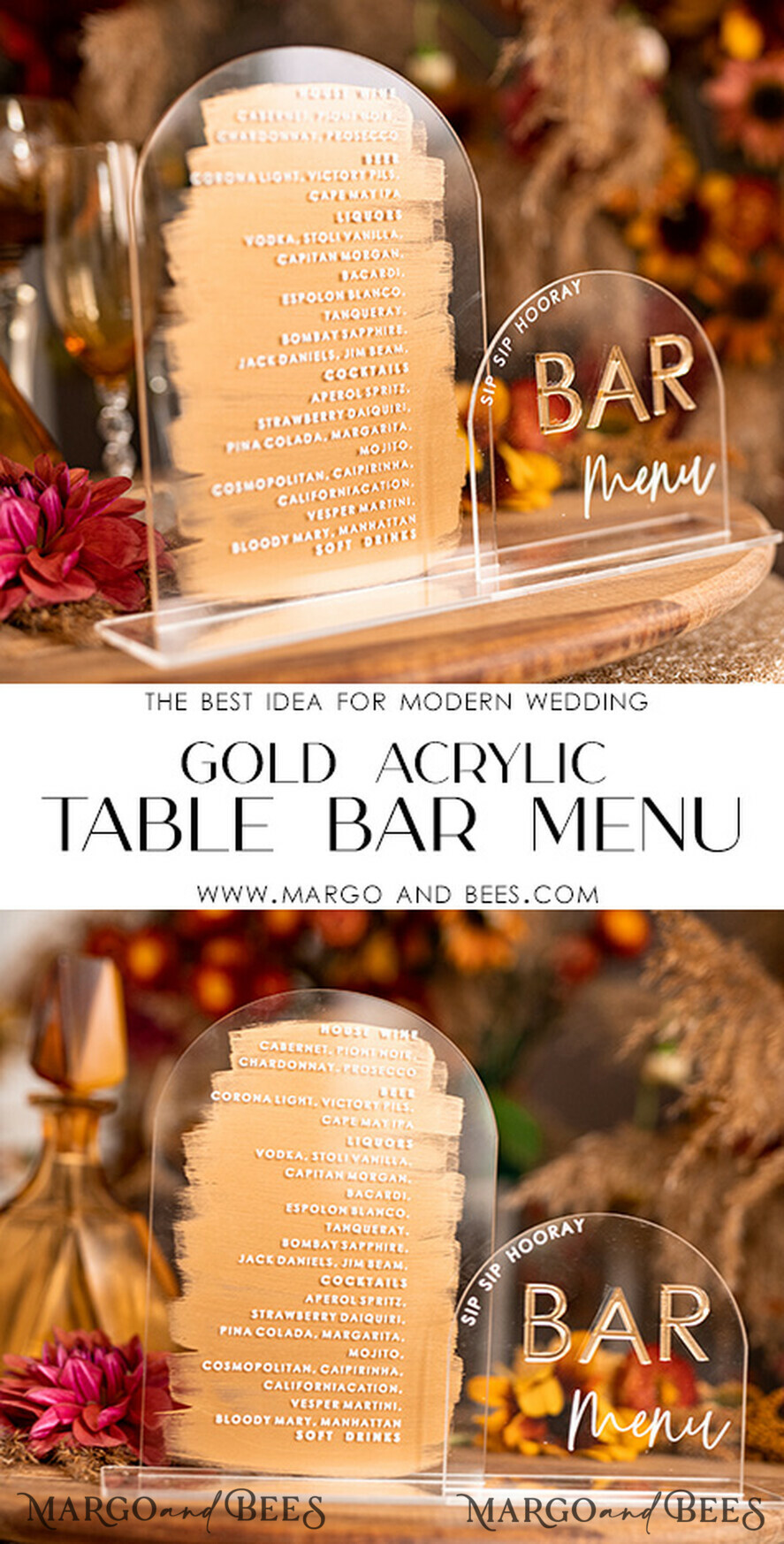 TABLE DECOR SIGNS Acrylic table decor Numbers Acrylic Arch Bar Menu, Clear Acrylic and gold Sign, Gold Plexi table signs, Luxury Wedding Table Decor, Wedding Signage Golden mirror cards sign, Editable text
