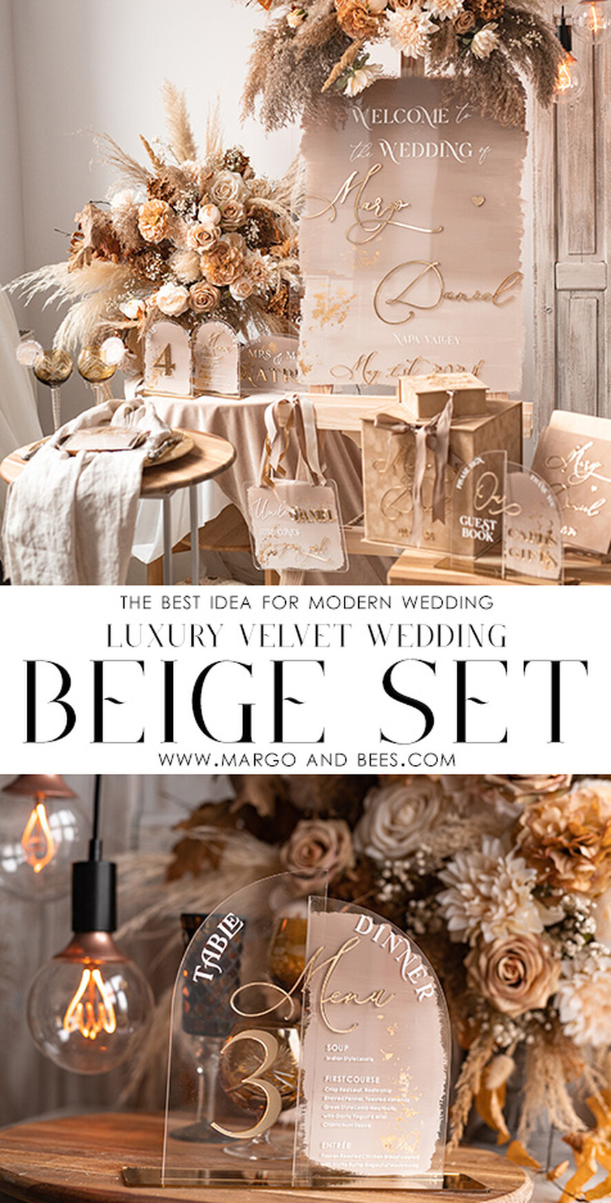 TABLE DECOR SIGNS Acrylic table decor Numbers Acrylic Half Arch Table Number and menu Combo, Clear and Frozen Acrylic gold Sign, Gold Plexi Table Number and Menu Combo Luxury Wedding Table Decor, Wedding Signage