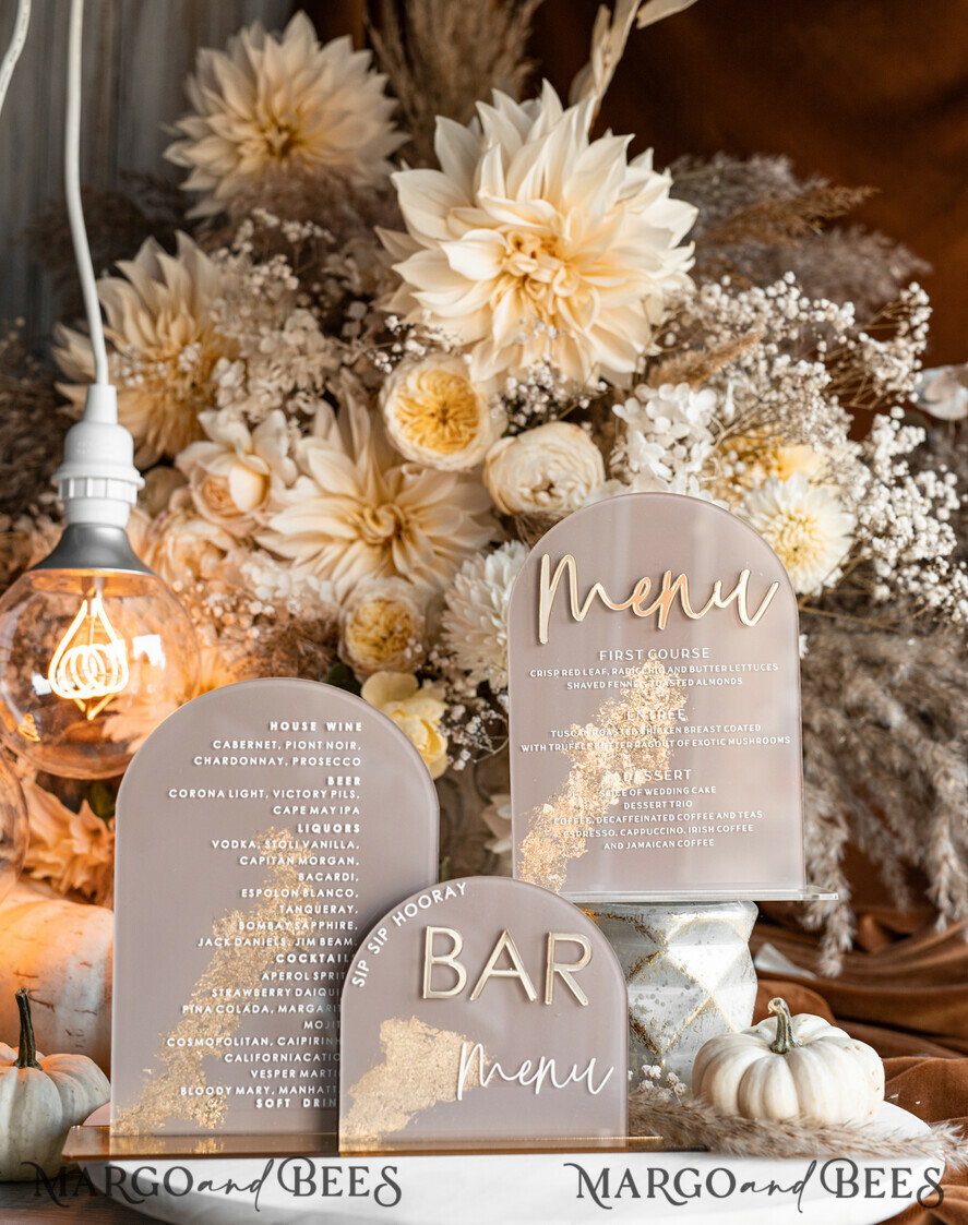 TISCHDEKORATIONSCHILDER   Acryl Tischdekoration Zahlen Acrylbogen Cappuccino Tischmenü, klare Acryl- und Goldschilder, Nude-Gold Plexi Tischnummern, tanfarbene Luxus-Hochzeitstischdekoration, erdige Hochzeitsbeschilderung goldene Spiegel Tischnummern