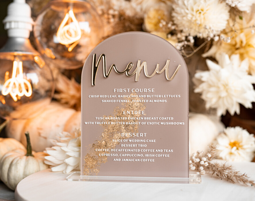 TISCHDEKORATIONSCHILDER   Acryl Tischdekoration Zahlen Acrylbogen Cappuccino Tischmenü, klare Acryl- und Goldschilder, Nude-Gold Plexi Tischnummern, tanfarbene Luxus-Hochzeitstischdekoration, erdige Hochzeitsbeschilderung goldene Spiegel Tischnummern
