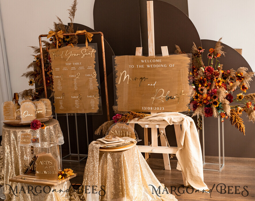 TABLE DECOR SIGNS Acrylic table decor Numbers Acrylic Arch Table Numbers, Clear Acrylic And Gold Sign, Gold Plexi Table Numbers, Luxury Wedding Table Decor, Wedding Signage Golden Mirror Table Numbers  
