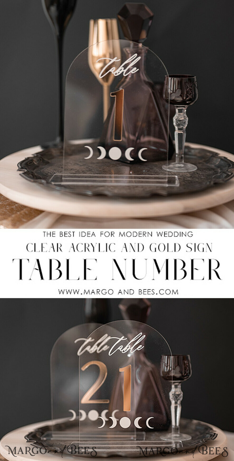 TABLE DECOR SIGNS Acrylic table decor Numbers Acrylic Arch Table Numbers, Clear Acrylic and gold Sign, Gold Plexi Table Numbers, Luxury Wedding Table Decor, Wedding Golden mirror and white UV table numbers 