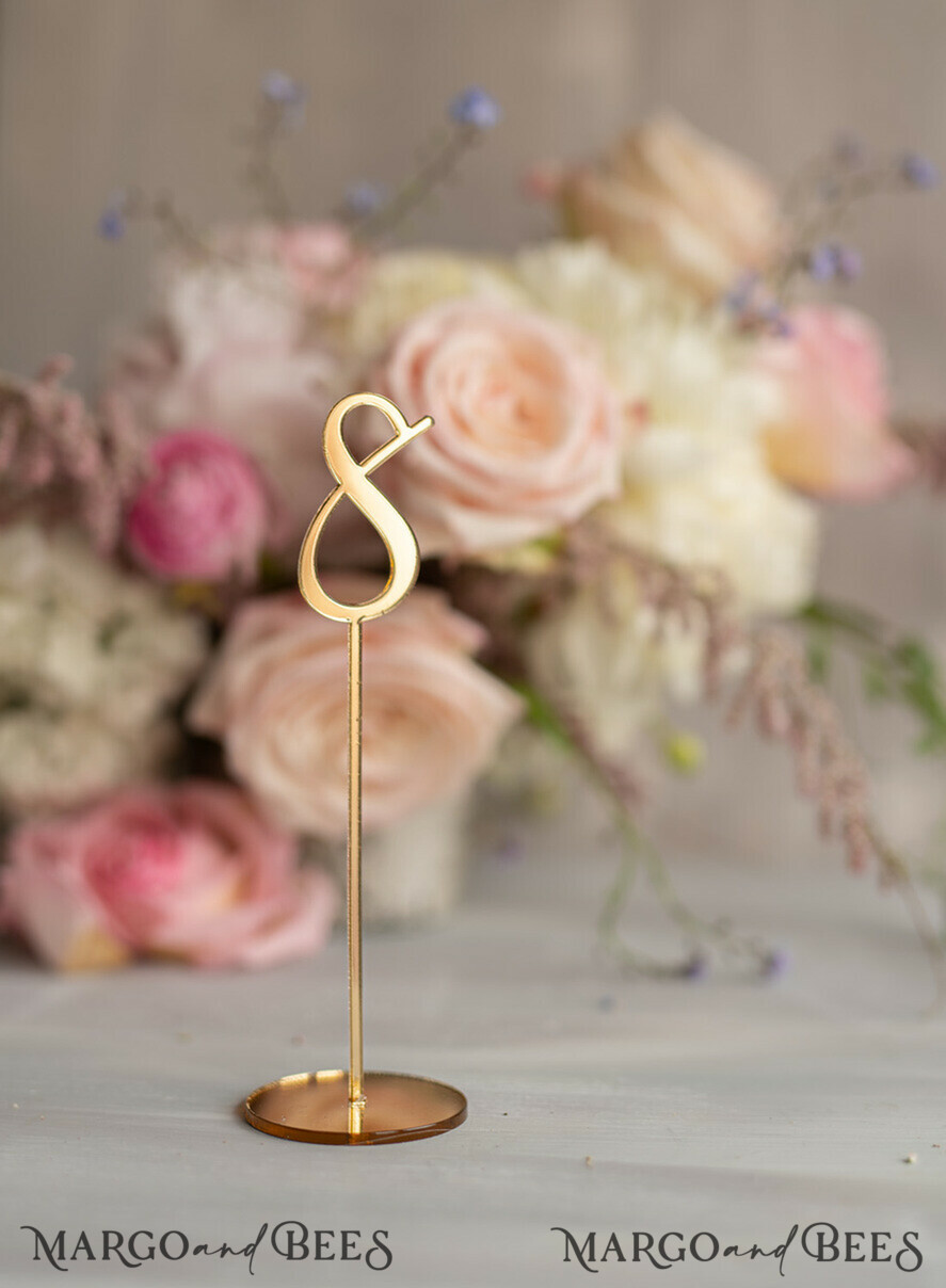 TABLE DECOR SIGNS Acrylic table decor Numbers Acrylic Table Numbers, Golden Mirror Acrylic and gold Sign, Gold Plexi Table Numbers, Luxury Wedding Table Decor, Wedding Signage 3D Golden mirror table number 