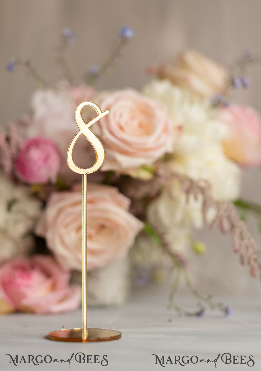 TABLE DECOR SIGNS Acrylic table decor Numbers Acrylic Table Numbers, Golden Mirror Acrylic and gold Sign, Gold Plexi Table Numbers, Luxury Wedding Table Decor, Wedding Signage 3D Golden mirror table number 