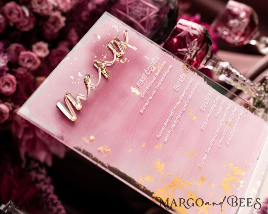TABLE DECOR SIGNS Acrylic table decor Numbers Ombre Painted Pale pink Mauve Acrylic modern Table menu, Dusty Rose Acrylic & gold Sign, Gold Plexi Table Number, Luxury Wedding Table Decor, 3D Wedding Signage