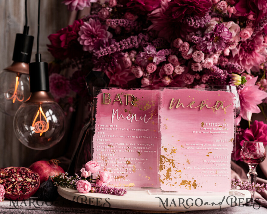TABLE DECOR SIGNS Acrylic table decor Numbers Ombre Painted Pale pink Mauve Acrylic modern Table menu, Dusty Rose Acrylic & gold Sign, Gold Plexi Table Number, Luxury Wedding Table Decor, 3D Wedding Signage