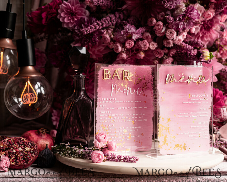 TABLE DECOR SIGNS Acrylic table decor Numbers Ombre Painted Pale pink Mauve Acrylic modern Table menu, Dusty Rose Acrylic & gold Sign, Gold Plexi Table Number, Luxury Wedding Table Decor, 3D Wedding Signage