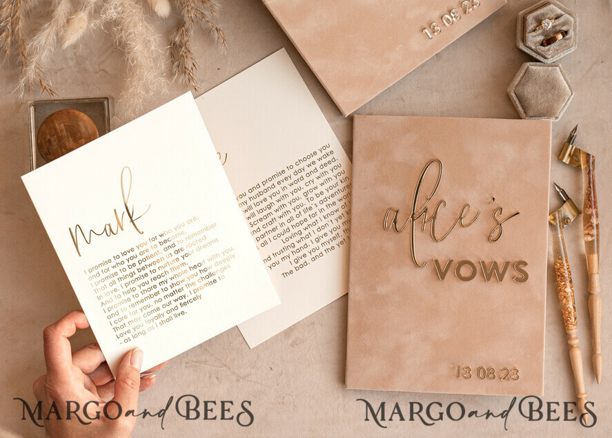WEDDING VOWS Acrylic Clear Gold Bride and groom vow books, wedding vow books, personalized vow booklets, his and her vow books, custom wedding vow cases, bridal shower gift