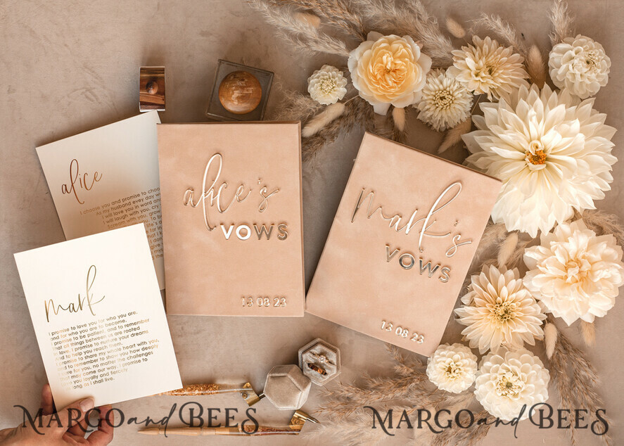 WEDDING VOWS Acrylic Clear Gold Bride and groom vow books, wedding vow books, personalized vow booklets, his and her vow books, custom wedding vow cases, bridal shower gift