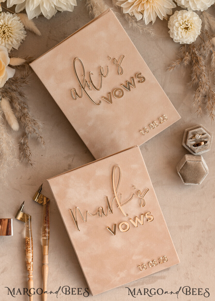 WEDDING VOWS Acrylic Clear Gold Bride and groom vow books, wedding vow books, personalized vow booklets, his and her vow books, custom wedding vow cases, bridal shower gift