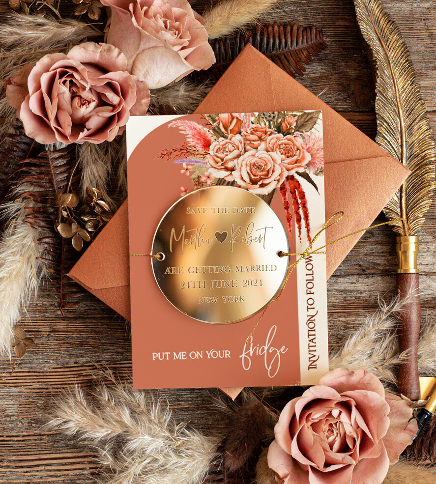DATEN MERKEN Acrylgoldmagnete Personalisierter goldener 