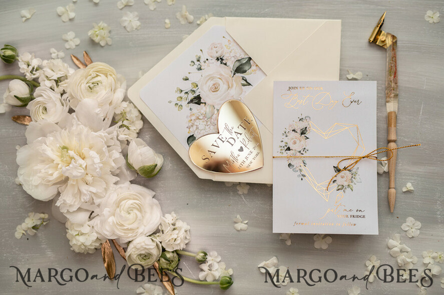 SAVE THE DATES acrylic gold magnets Personalised Gold Acrylic  Save the Date Magnet and Card, Gold Wedding Save The Dates Plexi Magnets, Wedding Boho Save The Date Cards