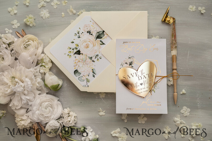 SAVE THE DATES acrylic gold magnets Personalised Gold Acrylic  Save the Date Magnet and Card, Gold Wedding Save The Dates Plexi Magnets, Wedding Boho Save The Date Cards