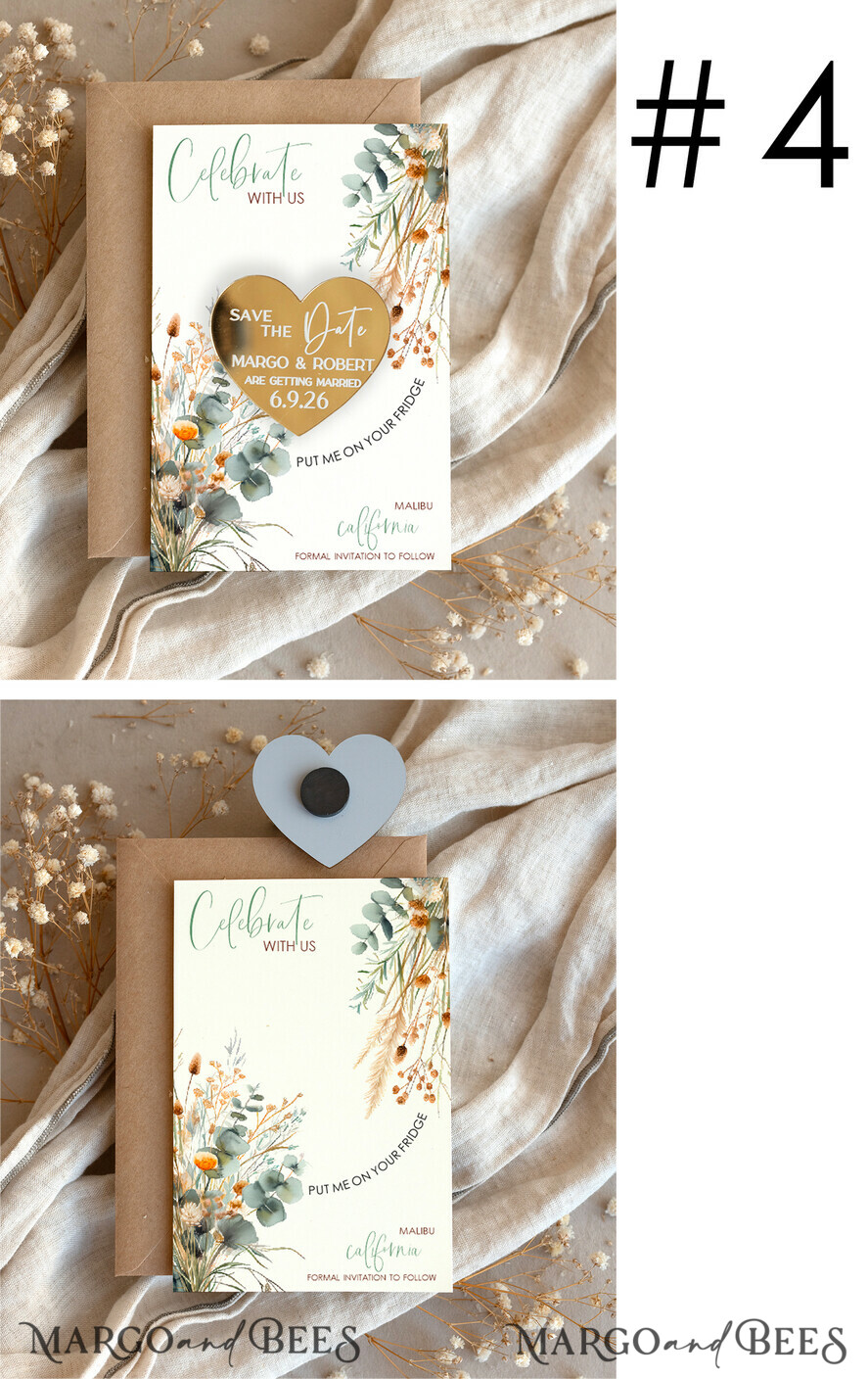 SAVE THE DATES acrylic gold magnets Personalised Gold Acrylic Save the Date Magnet and Boho Card, Gold Wedding Save The Dates Plexi Magnets, Wedding Boho Save The Date Cards