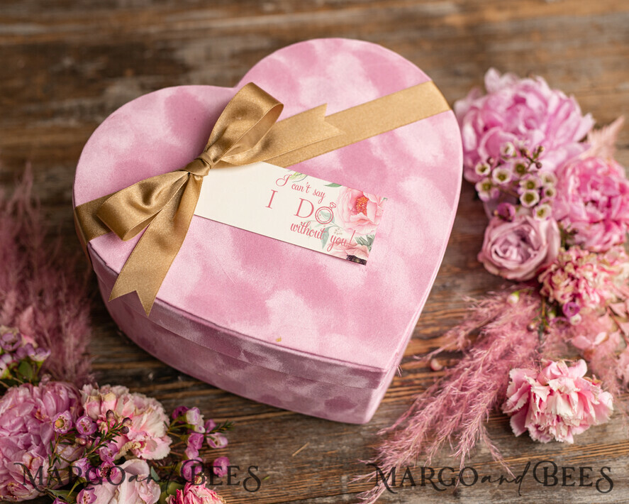 Brautjungfer/Trauzeuge Box WIRST DU MEINE BRAUTJUNGEFRIENDE SEIN? Velver Herz Trauzeugin Antrag Box, Brautjungfer Geschenkbox, Spa Kosmetik Dankeschön Box