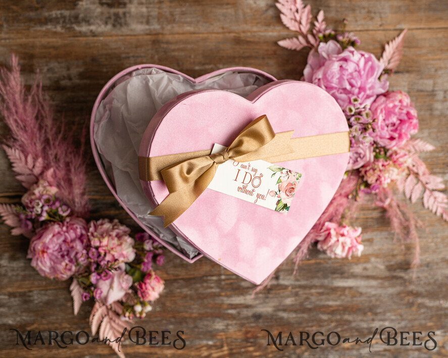 Brautjungfer/Trauzeuge Box WIRST DU MEINE BRAUTJUNGEFRIENDE SEIN? Wirst du mein Brautjungfer Geschenk sein, Wirst du mein Trauzeugin Proposal Geschenkbox Set, Pinke Herzbox