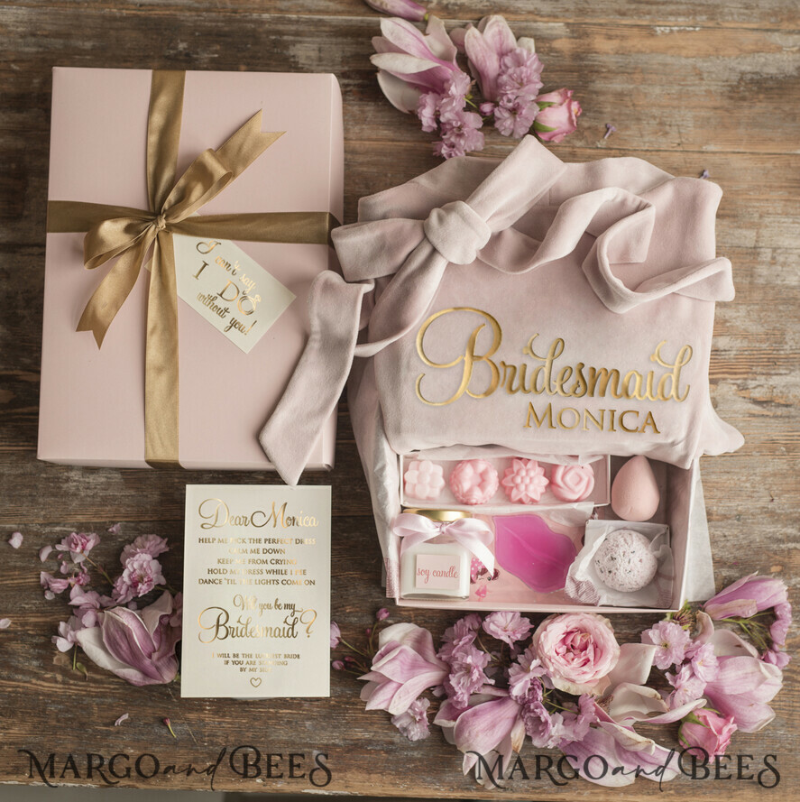 Brautjungfer/Trauzeuge Box WIRST DU MEINE BRAUTJUNGEFRIENDE SEIN? Brautjungfern Geschenkbox für die Trauzeugin, Samtrobe für die Brautjungfernfrage, natürliches Set für die Hochzeit