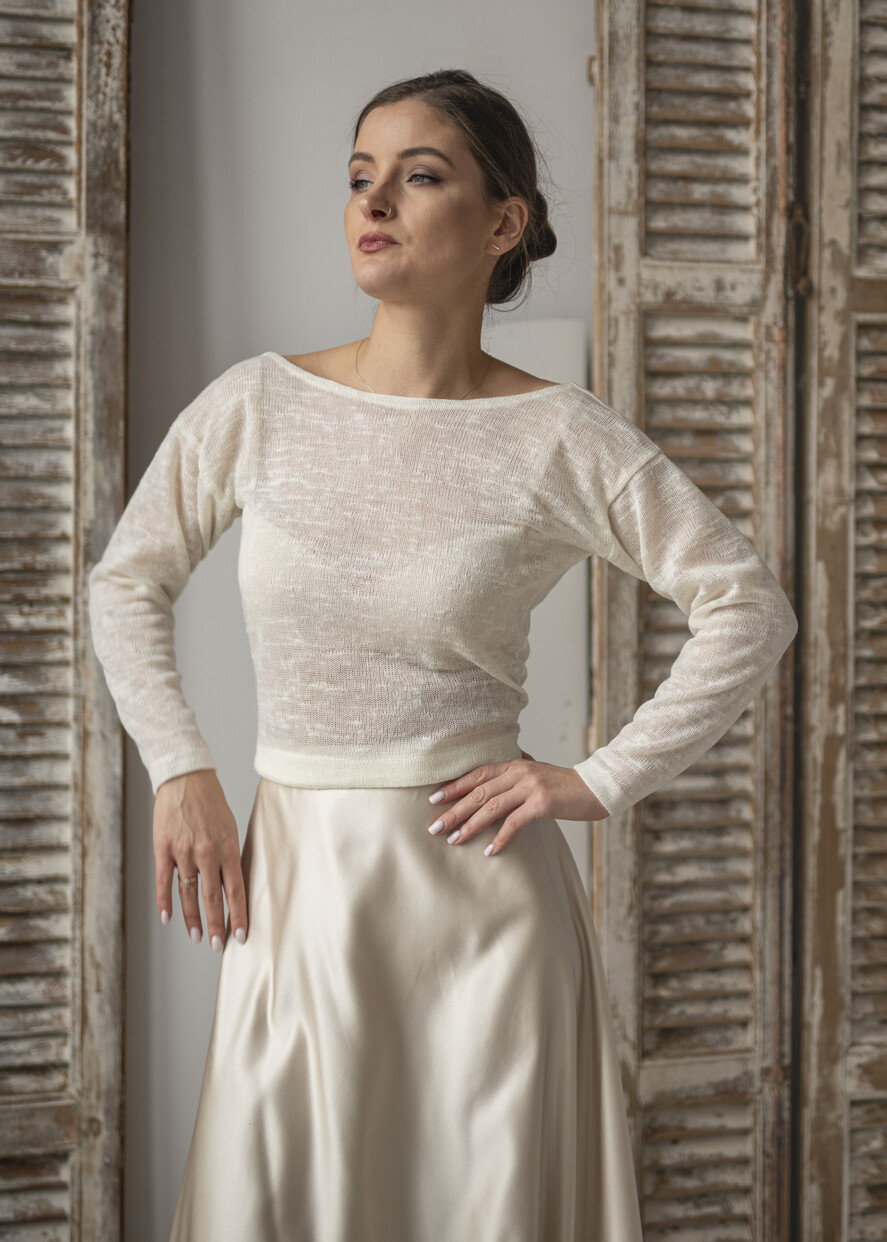 Long sleeve bolero top for wedding dress