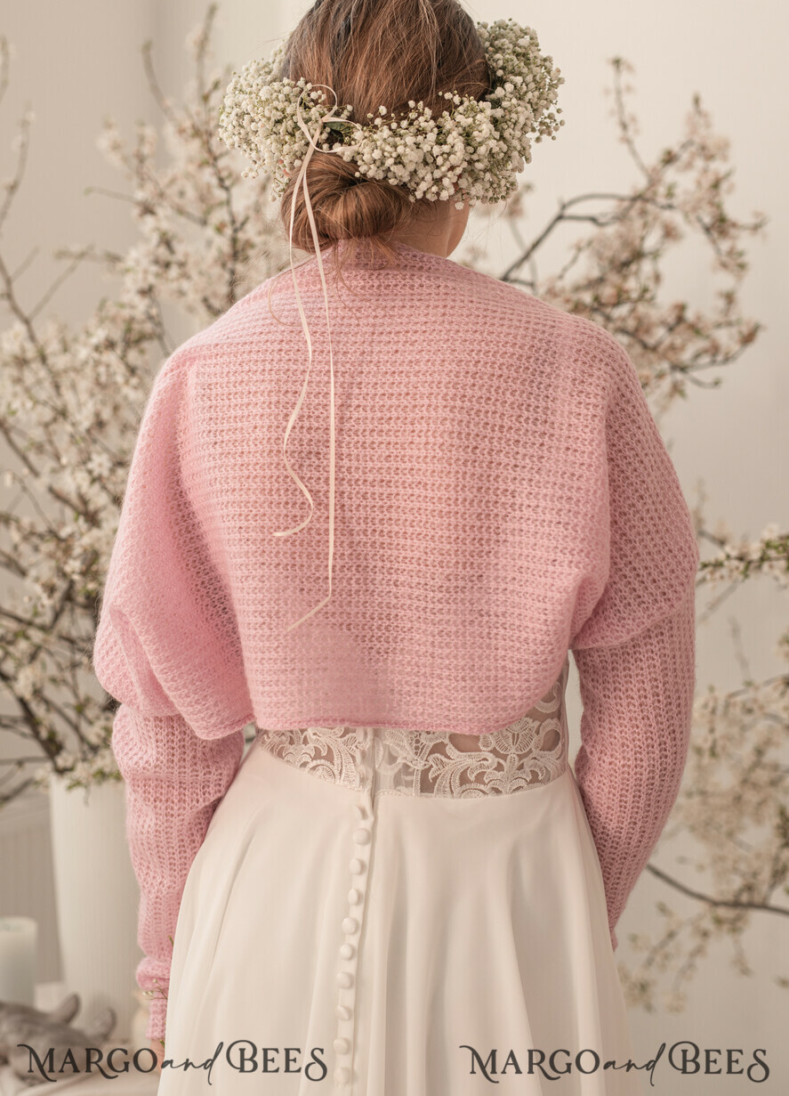 Pink bolero jacket for wedding on sale