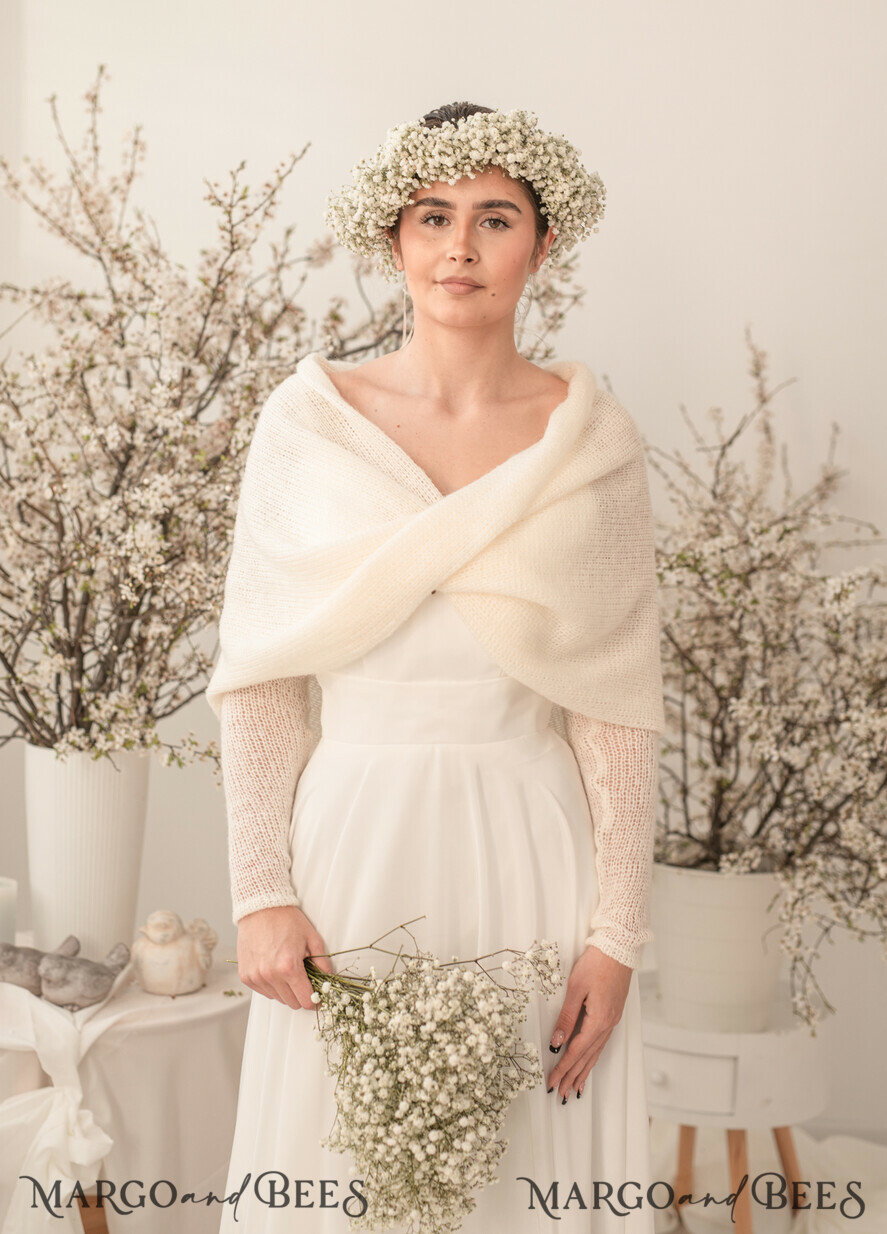 Ivory Wedding bolero long sleeve Shrug Women Wedding Bridal