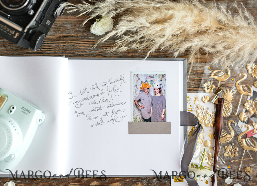 HOCHZEITS-GÄSTEBÜCHER Samtkissen Instax Gästebuch Elegantes elfenbeinfarbenes Instax-Velours-Hochzeits-Gästebuch Gold, großes sofortiges Hochzeits-Gästebuch, Polaroid-Velours-Gästebuch Golden Hochzeit.