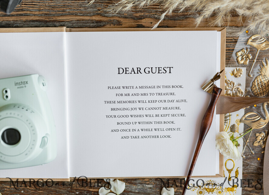 HOCHZEITS-GÄSTEBÜCHER Samtkissen Instax Gästebuch Nude Boho Instax Samt Hochzeitsgästebuch Gold, Beige Sofort-Hochzeitsgästebuch, Polaroid Samt Gästebuch Taupe Golden Hochzeit