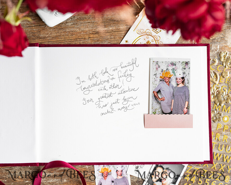 WEDDING GUEST BOOKS Velvet Instax Guestbook Luxury  Navy Blue Instax velvet Wedding GuestBook Gold, Large Instant Wedding Guest Book, Polaroid velvet Guestbook