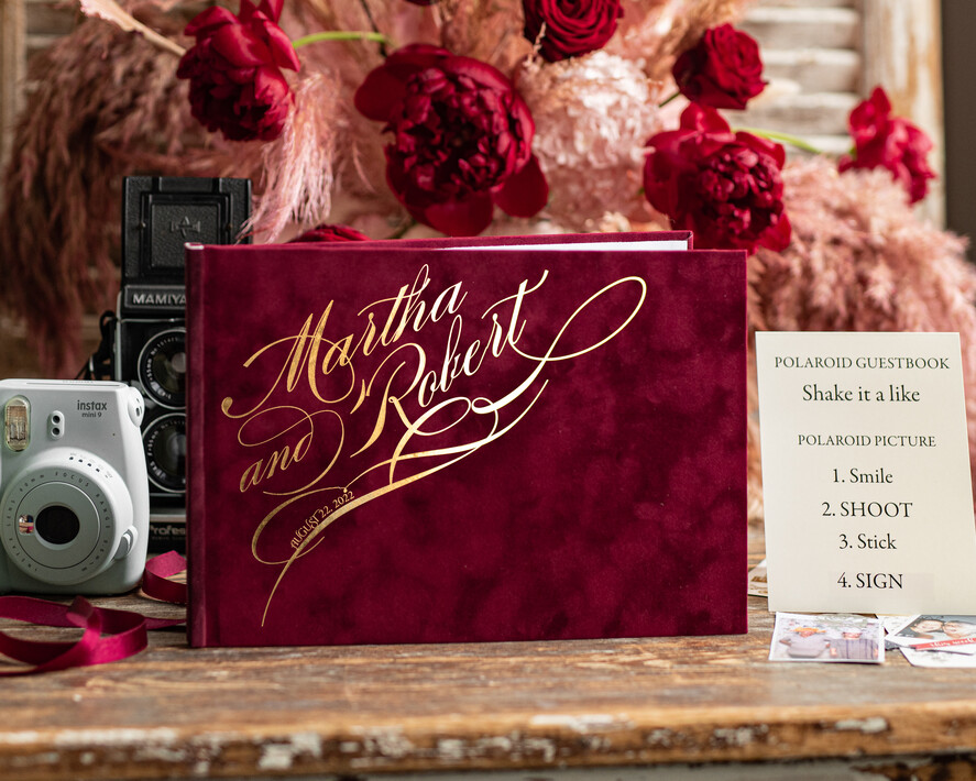 WEDDING GUEST BOOKS Velvet Instax Guestbook Luxury  Navy Blue Instax velvet Wedding GuestBook Gold, Large Instant Wedding Guest Book, Polaroid velvet Guestbook