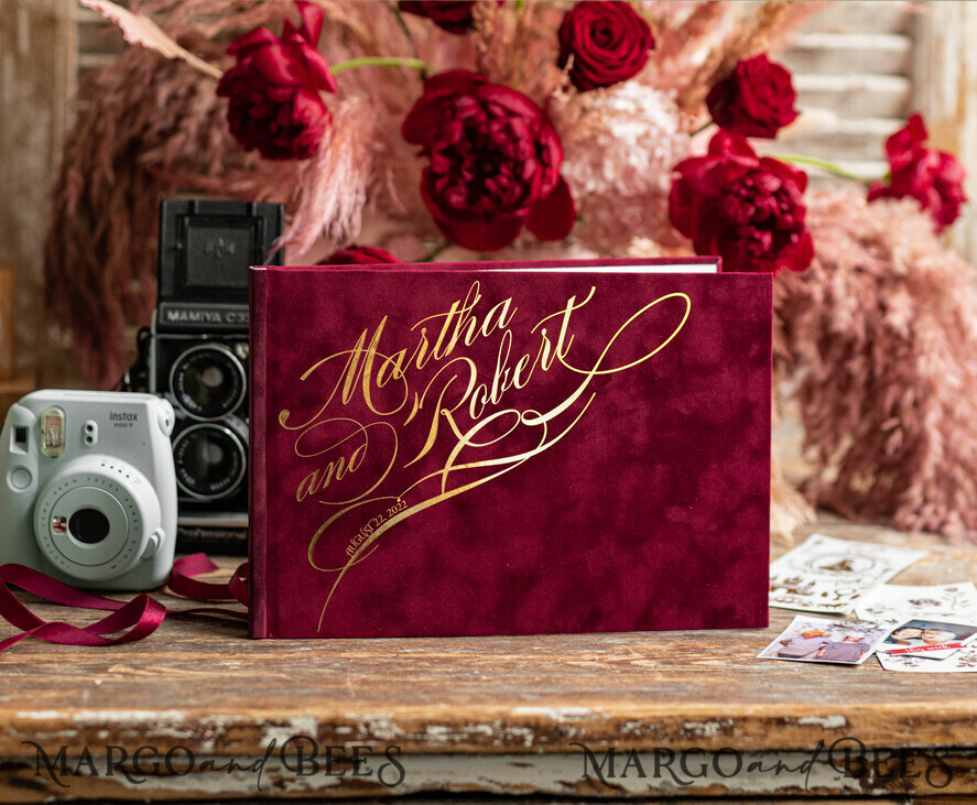 WEDDING GUEST BOOKS Velvet Instax Guestbook Luxury  Navy Blue Instax velvet Wedding GuestBook Gold, Large Instant Wedding Guest Book, Polaroid velvet Guestbook