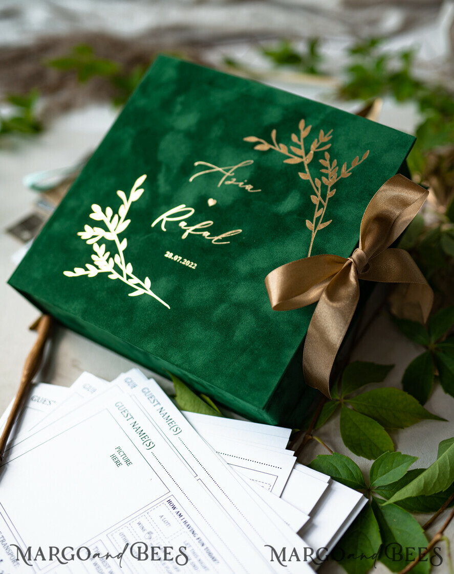 WEDDING GUEST BOOKS alternative guest book  Alternative Guestbook Wedding Mad Lib Sheets in Velvet Box Marriage advice mad lib Box Instax Leave a Note to Bride & Groom Personalised Box