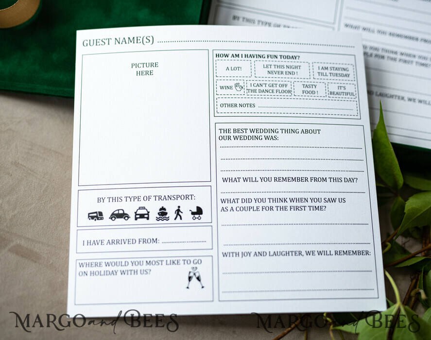 WEDDING GUEST BOOKS alternative guest book  Alternative Guestbook Wedding Mad Lib Sheets in Velvet Box Marriage advice mad lib Box Instax Leave a Note to Bride & Groom Personalised Box