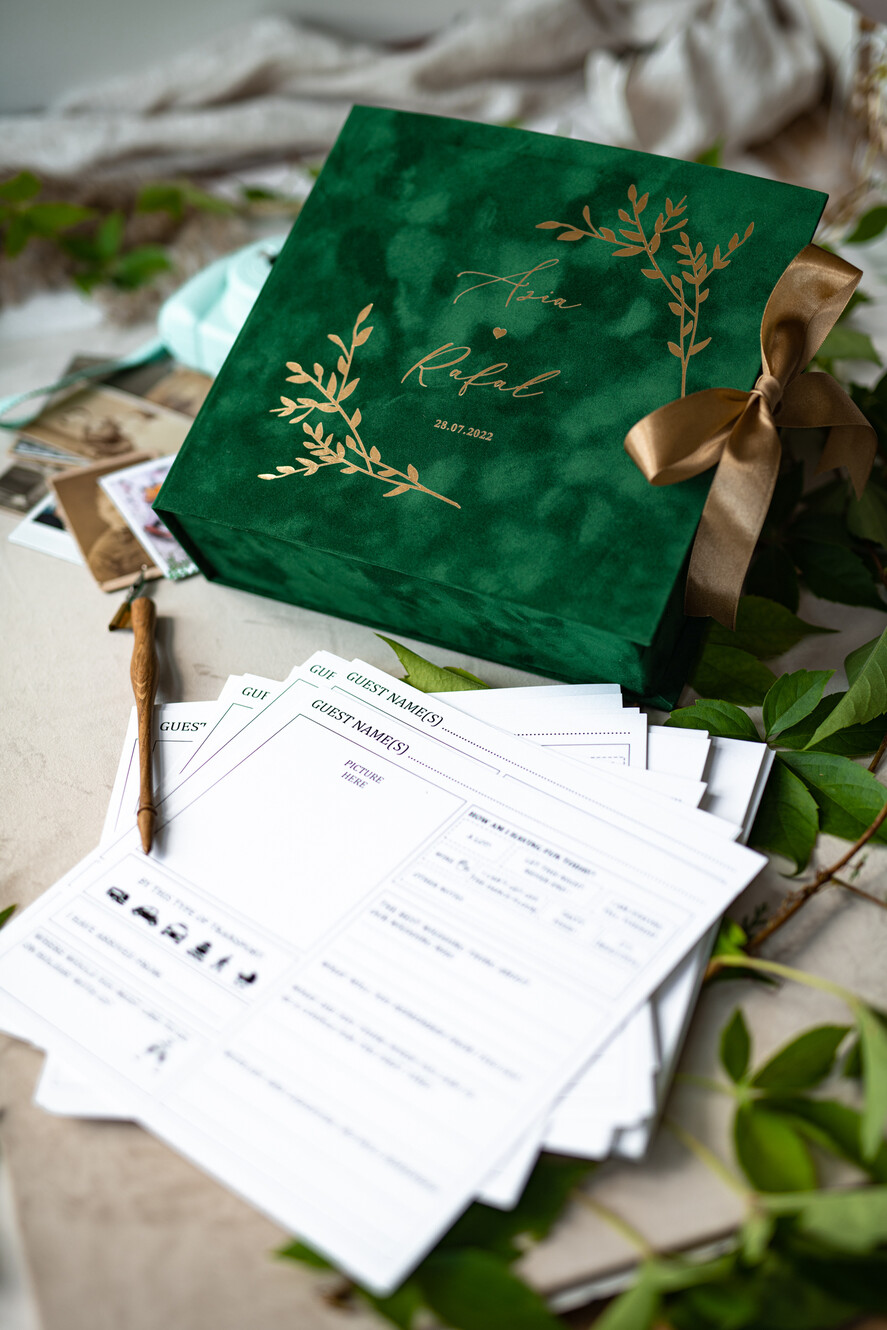 WEDDING GUEST BOOKS alternative guest book  Alternative Guestbook Wedding Mad Lib Sheets in Velvet Box Marriage advice mad lib Box Instax Leave a Note to Bride & Groom Personalised Box