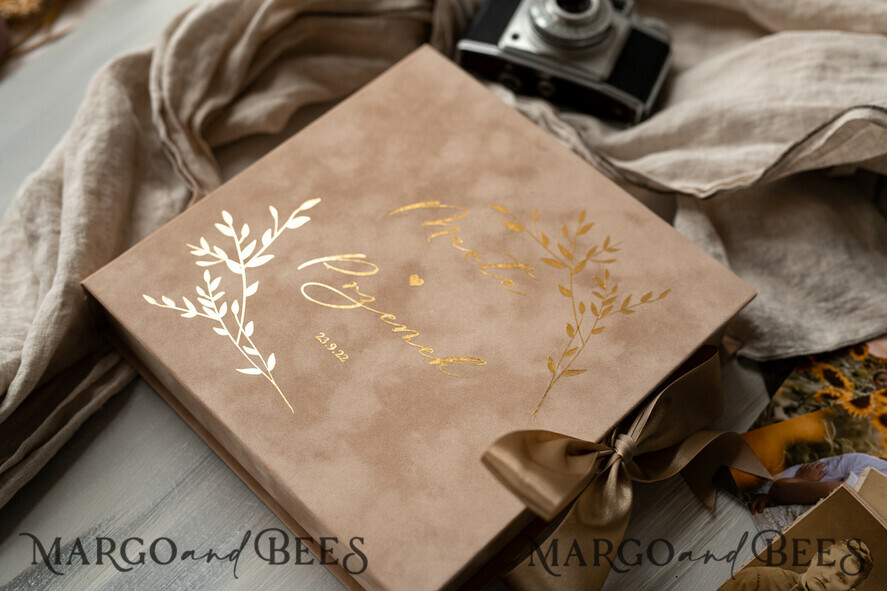 WEDDING GUEST BOOKS alternative guest book   gold beige tan  Alternative Guestbook Wedding Mad Lib Sheets in Velvet Box Marriage advice mad lib Box Instax Leave a Note to Bride & Groom Personalised Box