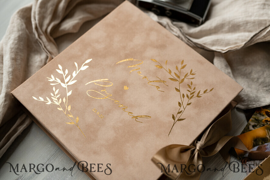 WEDDING GUEST BOOKS alternative guest book   gold beige tan  Alternative Guestbook Wedding Mad Lib Sheets in Velvet Box Marriage advice mad lib Box Instax Leave a Note to Bride & Groom Personalised Box