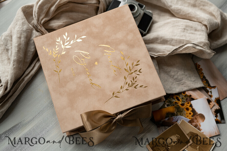 WEDDING GUEST BOOKS alternative guest book   gold beige tan  Alternative Guestbook Wedding Mad Lib Sheets in Velvet Box Marriage advice mad lib Box Instax Leave a Note to Bride & Groom Personalised Box