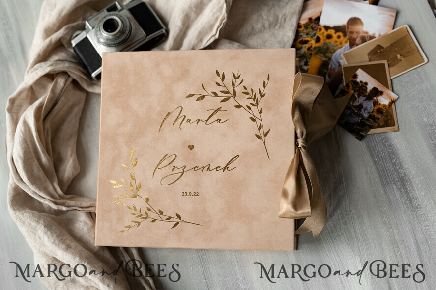 WEDDING GUEST BOOKS alternative guest book   gold beige tan  Alternative Guestbook Wedding Mad Lib Sheets in Velvet Box Marriage advice mad lib Box Instax Leave a Note to Bride & Groom Personalised Box