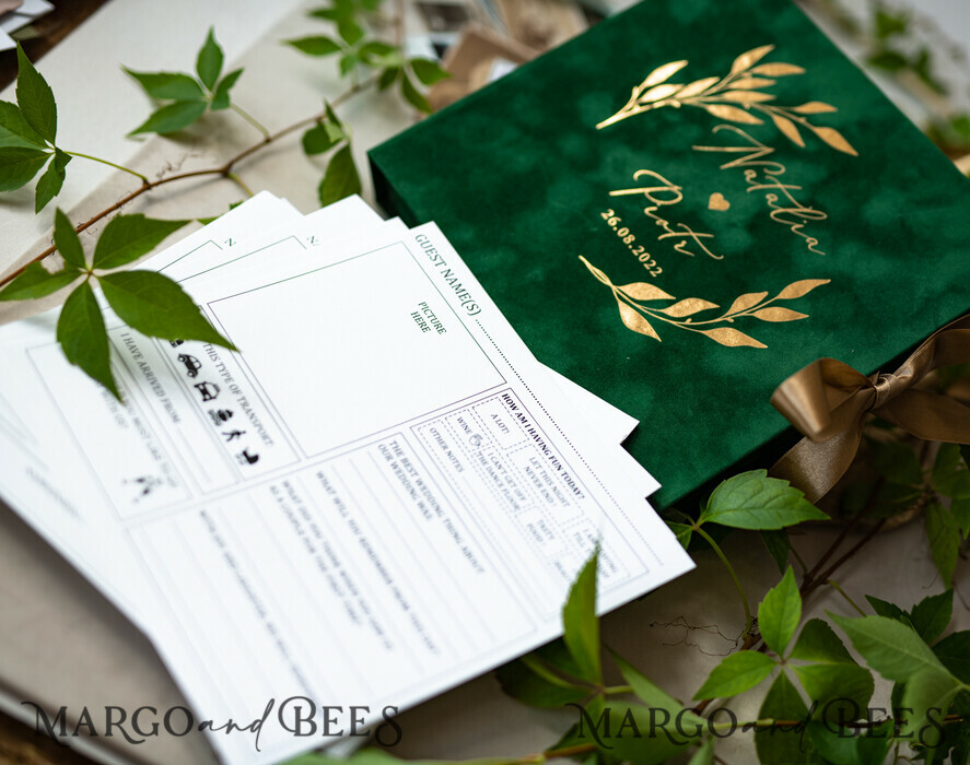 WEDDING GUEST BOOKS alternative guest book  Alternative Guestbook Wedding Mad Lib Sheets in Velvet Box Marriage advice mad lib Box Instax Leave a Note to Bride & Groom Personalised Box